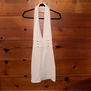 Low Plunge Halter Dress